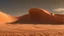 Placeholder: In the desert in the dunes a large sandworm full screen, concept art