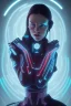 Placeholder: cyberpunk, head, women, portrai, tron