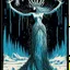 Placeholder: The ice queen's embrace, by Godmachine, abstract heavy metal art, surreal sketch, tarot card aesthetic, cold colors, minimalism,