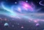 Placeholder: cosmos, ufo blue metalic, sky blue pink,stars