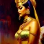 Placeholder: Drawing of beautiful face,busty 'cleopatra',sweet stare,throne,hieroglyphics,balanciaga fashion clothe painting by gaston bussiere, greg rutkowski, yoji shinkawa, yoshitaka amano, tsutomu nihei, donato giancola, tim hildebrandt, oil on canvas, cinematic composition, extreme detail,fit full head inside picture,16k