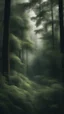 Placeholder: a calm greenery forest scene, different tones of dark green, cinematic photography, dense, slightly dusty, realistic