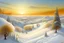 Placeholder: . white winter landscape, snowy and beautiful, sunset, soft, fog, frost, decorative acrylic painting, Jacek Yerka, Gediminas Prankevicius, polished, mark raidan, polished, highly detailed, elegant, Award winning photography, fantasy, intricate, 8k, oil on canvas, hyperrealistic, colourful, very cute, Michelangelo, Thomas Kinkade, 3D, Josephine wall. Antoine Hebert, Maurice Sendak