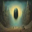 Placeholder: Too good to be false, blister, horror surreal style by Zdzislaw Beksinski and Shaun Tan, smooth, sinister, neo surrealism, fingerprint shape, color fine point illustration, artistic, atmosphere of a Max Ernst nightmare
