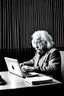 Placeholder: albert einstein in with laptop