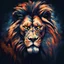 Placeholder: Scar lion looking evil, in expressionism art style, background night
