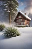 Placeholder: Tropical flowers in the snow, winter season with snow and fog, Santa Claus cottage in background, dynamic light and shadow, mid-angle , intricate details, very detailed scene with intricate details, realistic, natural colors, highly detailed, perfect composition, beautiful detailed intricate image , insanely detailed 32k artistic photography, photorealistic concept art, soft natural volumetric cinematic perfect light