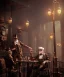 Placeholder: steampunk cabaret scene. old man. little monkey, Sunglasses, rain, smoking, happy, hot. Many people background, highly detailed, concept art, unreal engine 5, god rays, ray tracing, RTX, lumen lighting, ultra detail, volumetric lighting, 3d, finely drawn, high definition, high resolution.