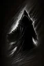 Placeholder: Low shot angle of dark wizard cloaked in darkness reaching towards camera hand drawn