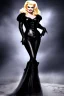 Placeholder: portrait of jayne mansfield as evil queen in black leather, angry, stern look, volumetric lighting, particales,highly detailed,cinematic, deep colours,8