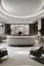 Placeholder: portrait about a lobby for 120 people with its furniture and reception