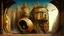 Placeholder: steampunk city like trompe l'oeil dali