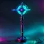Placeholder: magic wand, cyberpunk style