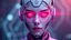 Placeholder: Image of a female AI with a tech feel with the colour pink front-facing that represents the Wording Our vision