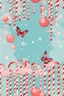 Placeholder: Butterflies and bubbles flying through a candy cane forest