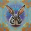 Placeholder: girl rabbit with blue aye, aboriginal, dot painting, indiginous, dot, mud, dream-time, abstract, dots, natural pigment, extremely sharp detail, finely tuned detail, ultra high definition, 8 k, unreal engine 5, ultra sharp focus, art germ and Paul Lewin and Kehinde Wiley