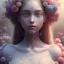 Placeholder:  full Closeup face portrait of a girl wearing crown of flowers, smooth soft skin, big dreamy eyes, beautiful intricate colored hair, symmetrical, anime wide eyes, soft lighting, detailed face, by makoto shinkai, stanley artgerm lau, wlop, rossdraws, concept art, digital painting, looking into camera