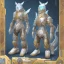 Placeholder: protogen steampunk crystal tech full body fire