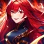 Placeholder: girl, masterpiece, best quality, volumetric lighting, detailed outfit, perfect eyes, long hair, red hair, red eyes, laughing, angry, kung fu,