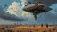 Placeholder: Huge drama, Science fiction painting, Denis Sarazhin, Hipgnosis, Alex Andreev, Simon Stalenhag, ominous skies