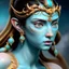 Placeholder: full length face-on view of a muti-colored painting of an insanely detailed photograph of An elaborate beautiful blue turquoise Thailand goddess skin Water glow with laser eyes and bikini and headpiece, intricate, and hyper-detailed painting by Alberto Vargas, Huang Guangjian and Dan Witz CGSociety, ZBrush Central fantasy calendar art 8K 64 megapixels 8K resolution HDR, shiny, space, colours