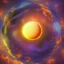 Placeholder: Earth floating in space like a trippy donut highdetail soft coloring