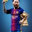 Placeholder: lionel messi, with world champion cup win argentina flag, highly detailed, wings, soft studio lighting, background 64k