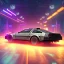 Placeholder: cyberpunk army DeLorean, cyberpunk 2077, center composition, reflection, ultra realistic, shiny, smooth, studio quality, octane render, Surrealism, Triadic colour scheme, glow-stick, god rays, mist on the horizon, ambient lighting, nightclub lighting, polaroid, 100mm, --ar 1:1 --v4