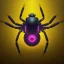 Placeholder: A beautiful portrait of a cyborg spider wite neon color scheme, high key lighting, volumetric light high details psychedelic background