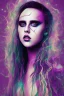 Placeholder: Danish singer MØ face, Abstract, purple tones,