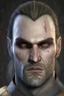 Placeholder: Portrait of Emhyr, from the Witcher 3 videogames, with black eyes and no beard