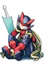 Placeholder: Megaman Zero, Sitting, HD, Clean