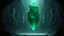 Placeholder: A massive chiseled jade crystal floating in the center of a massive underground temple, deep, dark cave, fantasy art style, 2d digital art