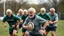 Placeholder: Elderly pensioners playing rugby. Everyone is happy. Photographic quality and detail, award-winning image, beautiful composition.