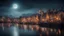 Placeholder: dream world, Scandinavian city harbour, calm beauty, fantasy world, magic, night, darkness, moonlight, starlight, splendor, uplifting, inspiring, therapeutic, chiaroscuro, color, award-winning colour photograph, beautiful composition, Nikon 135mm