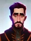 Placeholder: Portrait of a 30 year old strange gay warlock like Jake Gyllenhaal