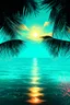 Placeholder: Luxury Tropical House album cover, award-winning music artwork, crystal-clear turquoise ocean merging into an endless horizon beneath a radiant golden sunset. Exotic palm trees illuminated by soft neon cyan and coral lights sway in the warm breeze. Glowing particles drift through the air like fragments of melody, creating a magical atmosphere. Elegant reflections dance across the water surface, while subtle geometric patterns inspired by electronic music production are integrated into the enviro