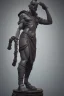 Placeholder: Greek statue, full body, Cyberpunk, chain around the statute