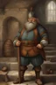 Placeholder: Medieval dwarf, in aristocratic clothes, with a wooden leg