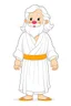 Placeholder: Disney style, white hair, white skin, white beard, coloring book, minimalism, simple lines, white background, STICKER, WHOLE BODY, A CUTE JESUS CHRIST, WAVY HAIR, BEARD, COVERING THE WHOLE BODY WHITE LONG TUNIC, LIGHT DOWN, HAPPY face , A detailed illustration, in the style of Studio Ghibli, 3D vector art, cute and quirky, fantasy art, Adobe Illustrator, hand-drawn, low-