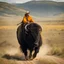 Placeholder: riding a buffalo