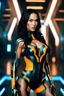 Placeholder: Full body Photo original Megan Fox as Cyber Tron woman,good body, futuristic style, HOF, captured with professional DSLR camera, 64k, ultra detailed, motorrad