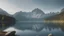 Placeholder: Scenic view of lake and mountains against sky, 4K