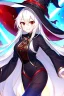 Placeholder: girl, masterpiece, best quality, volumetric lighting, dynamic pose, detailed outfit, perfect eyes, long hair, white hair, red eyes, witch outfit, smile, angry,