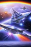 Placeholder: intergalactic very beautiful ufo rainbow futurist,mother ship pleiadien,crystal and light diamond