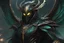 Placeholder: A horrible monstrosity with a human like face, large black wings, mantis like arms, scorpion tail, and a large eye in the center of its chest in 8k solo leveling shadow artstyle, machine them, close picture, rain, intricate details, highly detailed, high details, detailed portrait, masterpiece,ultra detailed, ultra quality
