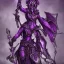 Placeholder: one female necromancer purple armor purple hair holding a staff