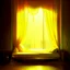 Placeholder: An ethereal asian dreamscape filled with dark golden mist, soft dark yellow light floating through translucent curtains, a peaceful intimate space, abstract shapes of a bed and window barely visible, surreal atmosphere, inspired by quiet romantic dreams, floating fabric, silence and warmth, painterly style, oriental
