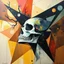 Placeholder: Abstract surrealist painting, geometric eulogies of Death's whisper, style inspired by Tracey Adams