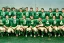 Placeholder: Boston Shamrocks Football team, vintage, hyper-realistic, in color, 1950s football